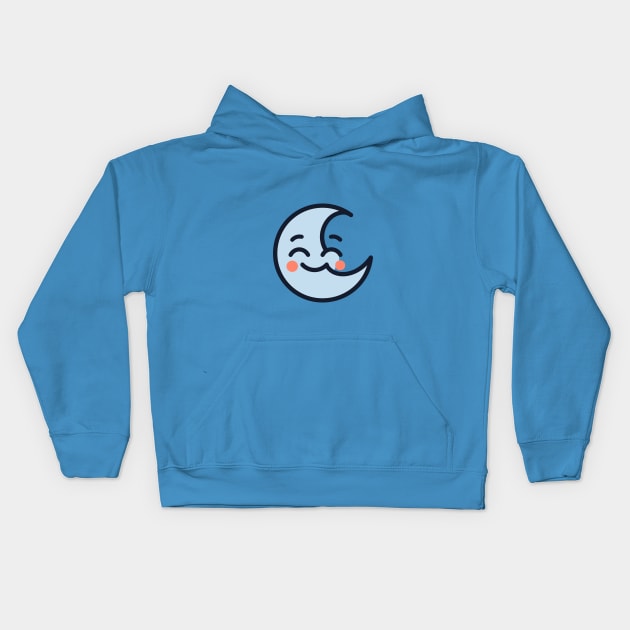 Happy Moon Kids Hoodie by aphian